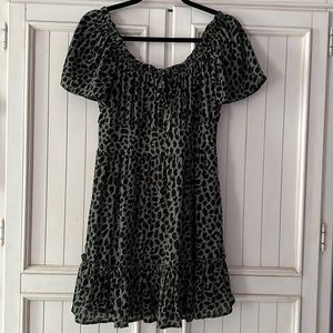 NWT Green and Black Cheetah Dress